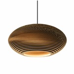 Disc Scraplights Pendant - Black / Natural