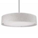 Dalton Pendant - Beige Textured Fabric / White