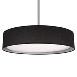 Dalton Pendant - Satin Nickel / Black Textured Fabric