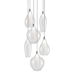 Victoria Multi Light Pendant - Chrome / Clear