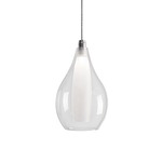 Victoria Pear Pendant - Chrome / Clear