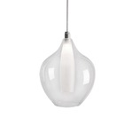 Victoria Round Drop Pendant - Chrome / Clear