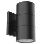 Lund Outdoor Cylinder Up / Down Wall Sconce - Black / Clear