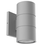 Lund Outdoor Cylinder Up / Down Wall Sconce - Gray / Clear