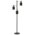 Lucca Floor Lamp - Floor Model - Antique Brass / Black