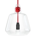 Knot Large Pendant - Red / Clear