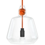 Knot Large Pendant - Orange / Clear