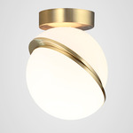 Mini Crescent Ceiling Light - Brushed Brass / Opal