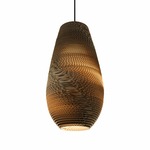 Drop Scraplights Pendant - Black / Natural