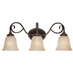 Barrett Place Bathroom Vanity Light - Mocha Bronze / Light Umber Etched