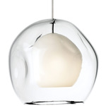 Jasper Mini Monopoint Pendant - Satin Nickel / Clear