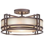 Underscore Semi-Flush Ceiling Light - Cimmaron Bronze / Brushed Caramel