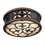 Montparnasse Ceiling Flush Light - French Black / Double French Scavo