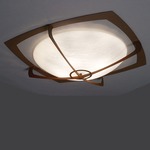 Synergy 0490 Damp Ceiling Flush Light - Empire Bronze / White Swirl