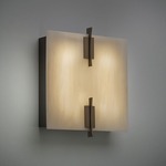 Genesis Short Clipped Wall Sconce - Cast Bronze / Caramel Onyx