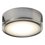 PowerLED Surface Puck Light 120V - Satin Nickel / Frosted