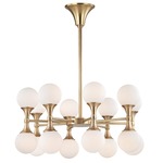 Astoria Chandelier - Aged Brass / Opal