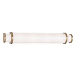 Malcolm Bathroom Vanity Light - Aged Brass / White