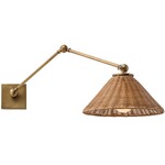 Padma Wall Light - Antique Brass / Rattan