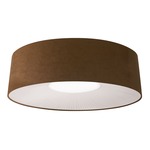 Velvet Flush Mount Ceiling Light - White / Brown Shade/ White Diffuser