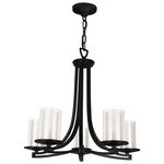 Essex Semi Flush/Chandelier - Graphite/ Opal