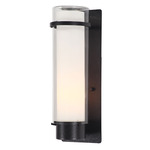 Essex Outdoor Wall Light - Hammered Black / Opal / Clear