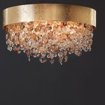 Ola Ceiling Light Fixture - Gold Leaf / Amber Crystals