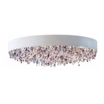 Ola Ceiling Light Fixture - Matte White / Cold Colored Crystals