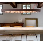 Ola Linear Pendant - Matte Bronze / Warm Colored Crystals