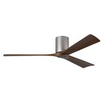 Irene Hugger Ceiling Fan - Brushed Nickel / Walnut Tone