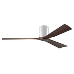 Irene Hugger Ceiling Fan - Gloss White / Walnut Tone