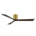 Irene Hugger Ceiling Fan - Brushed Brass / Walnut Tone
