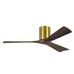 Irene Hugger Ceiling Fan - Brushed Brass / Walnut Tone