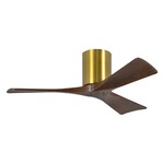 Irene Hugger Ceiling Fan - Brushed Brass / Walnut Tone