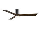 Irene Hugger Ceiling Fan - Polished Chrome / Walnut Tone