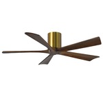 Irene Hugger Ceiling Fan - Brushed Brass / Walnut Tone