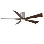 Irene Hugger Ceiling Fan - Brushed Nickel / Walnut Tone