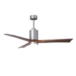 Patricia Ceiling Fan With Light - Brushed Nickel / Walnut
