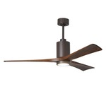 Patricia Ceiling Fan With Light - Textured Bronze / Walnut