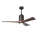 Patricia Ceiling Fan With Light - Textured Bronze / Walnut