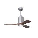 Patricia Ceiling Fan With Light - Brushed Nickel / Walnut Tone