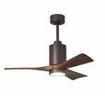 Patricia Ceiling Fan With Light - Textured Bronze / Walnut