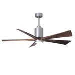 Patricia Ceiling Fan With Light - Brushed Nickel / Walnut