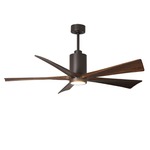 Patricia Ceiling Fan With Light - Textured Bronze / Walnut Tone
