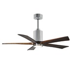 Patricia Ceiling Fan With Light - Polished Chrome / Walnut