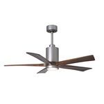 Patricia Ceiling Fan With Light - Brushed Nickel / Walnut Tone