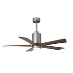 Patricia Ceiling Fan With Light - Brushed Nickel / Walnut