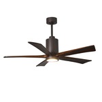 Patricia Ceiling Fan With Light - Textured Bronze / Walnut Tone