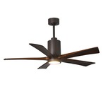 Patricia Ceiling Fan With Light - Textured Bronze / Walnut