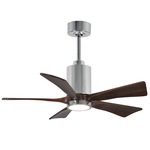 Patricia Ceiling Fan With Light - Polished Chrome / Walnut